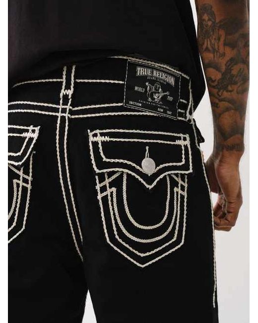 True Religion Black Vinny Rope Stitch Ultra Baggy Jean for men