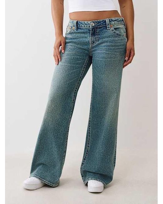 True Religion Blue Bobbi Low Rise Baggy Jean