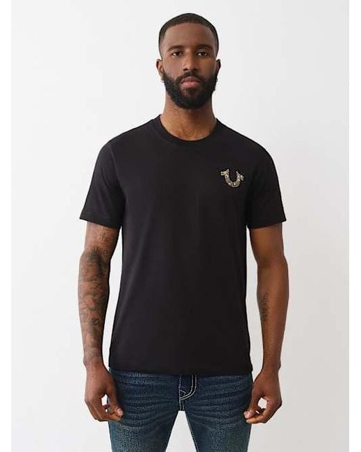 True Religion Black Crystal Logo T-shirt for men