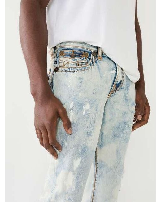 True Religion Multicolor Ricky Paint Splatter Bleach Wash Straight Jean for men