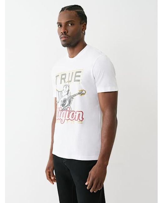 True Religion White Metallic True Buddha T-shirt for men