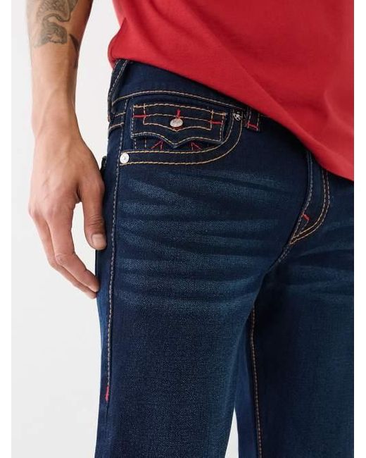 True Religion Blue Rocco Big T Flap Skinny Jean for men