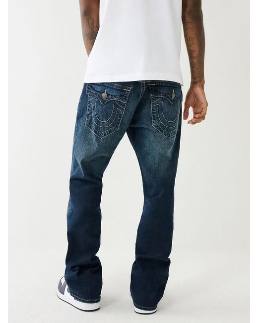 True Religion Billy Single Needle Flap Bootcut Jean in Blue True Religion Billy Single Needle Flap Bootcut Jean in Blue