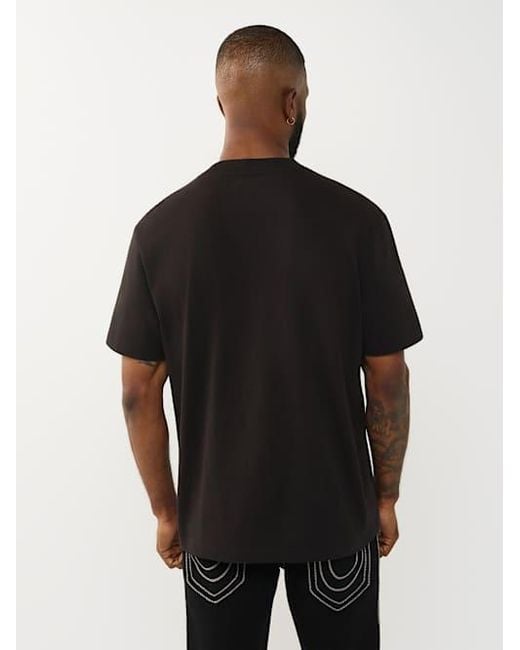 True Religion Black Crystal Buddha T-shirt for men