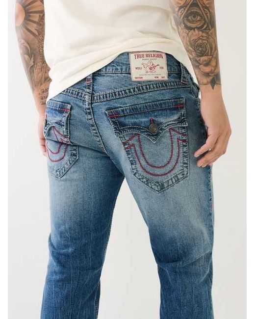 True Religion Blue Ricky Big T Flap Straight Jean for men