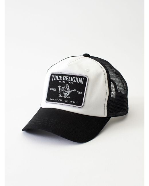 True Religion Multicolor Logo Patch Trucker Hat for men