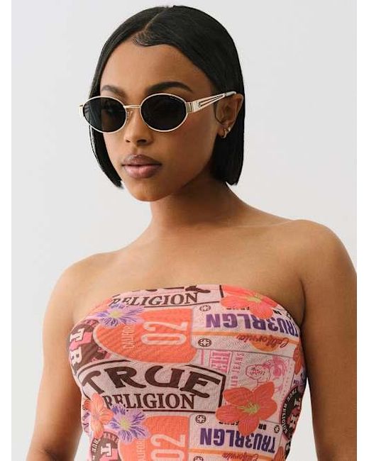 TRUE RELIGION Oval Sunglasses | Lyst