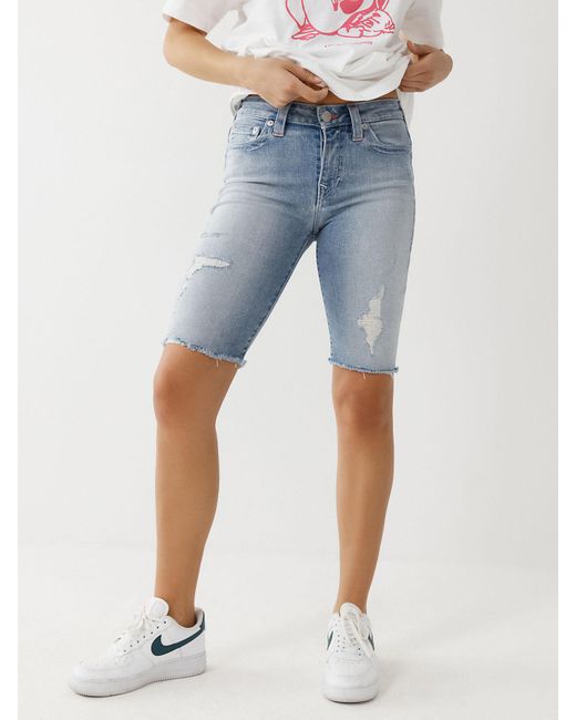 True Religion Riley Knee Short in Blue 