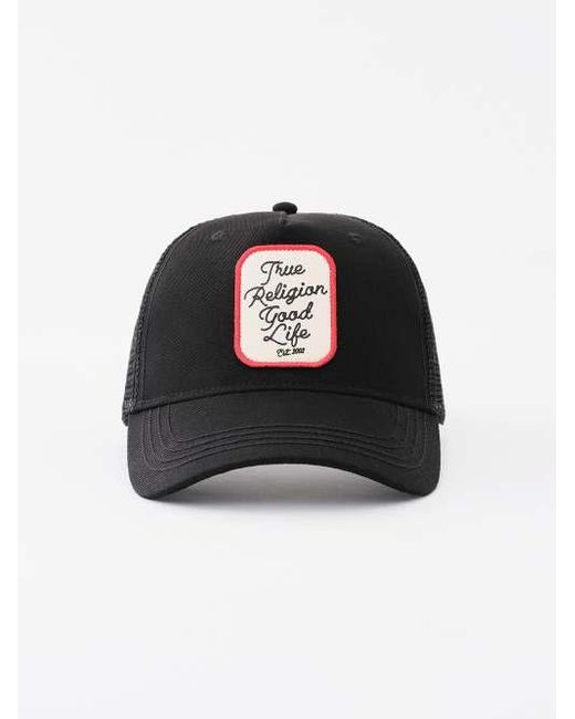 True Religion Black Good Life Trucker Hat