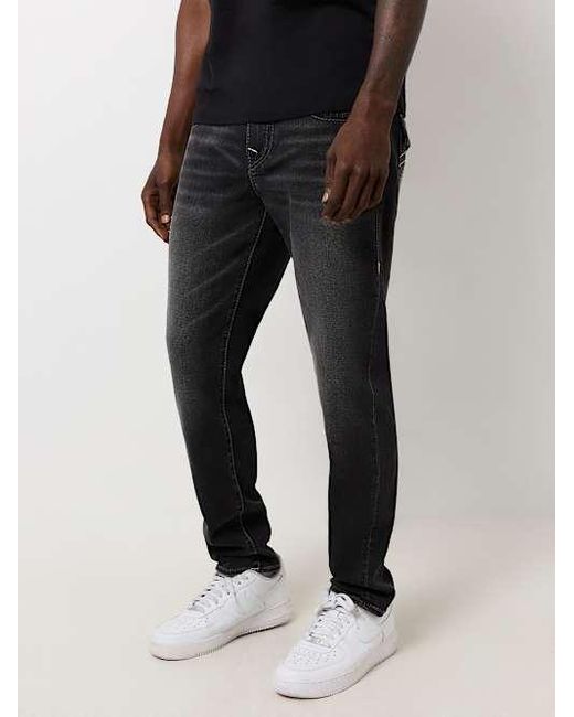 True Religion Black Geno Big T Flap Slim Jean for men