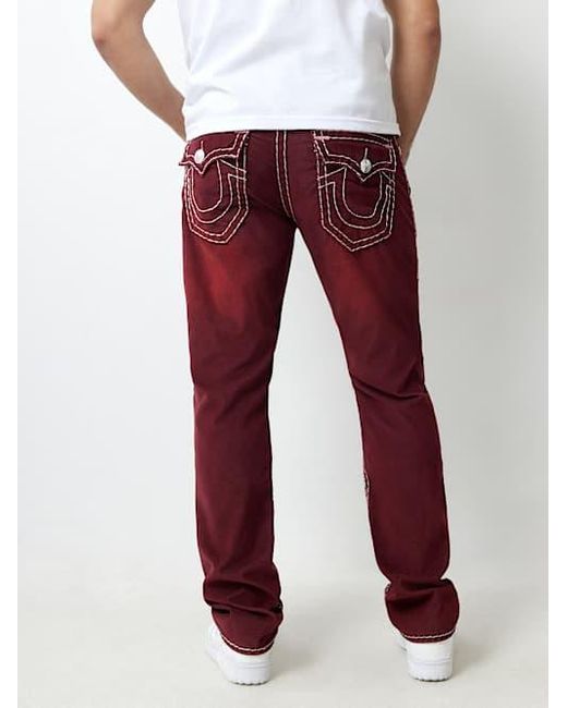 TRUE RELIGION Ricky Super T Micro Corduroy Straight Pant in Red