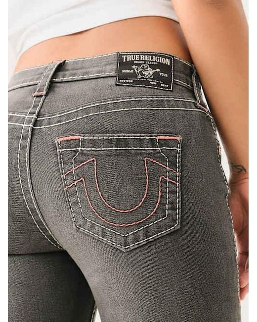 True Religion White Becca Mid Rise Big T Bootcut Jean