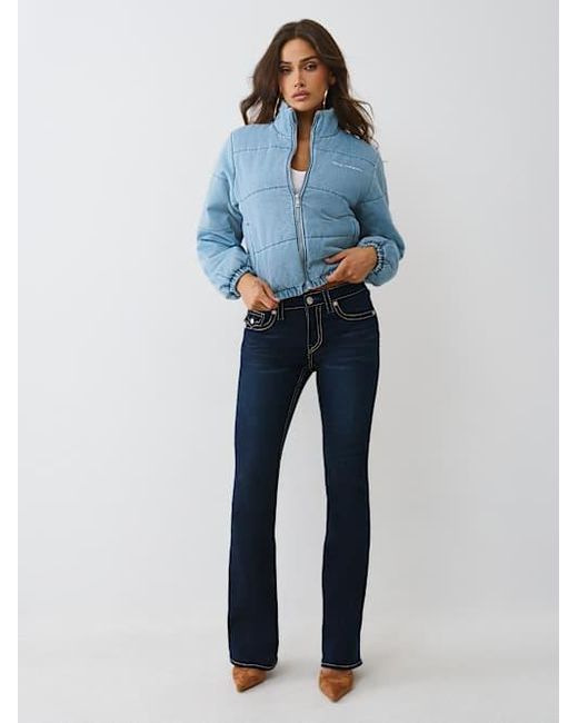 True Religion Blue Denim Puffer Jacket