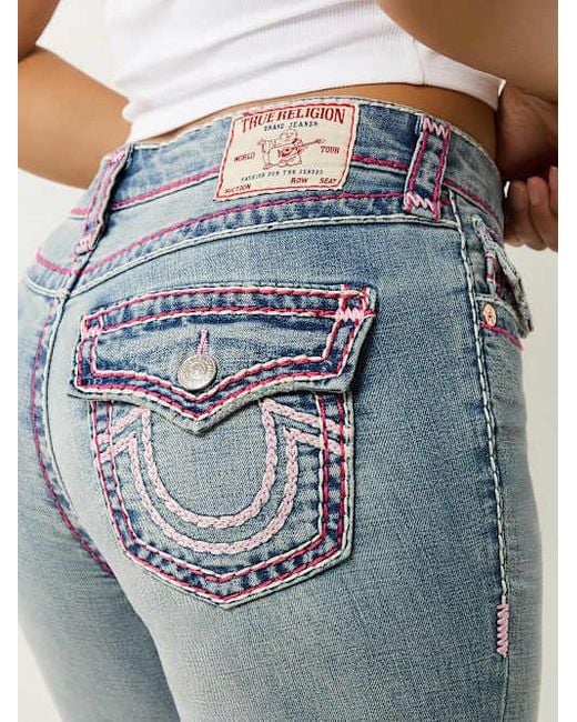 True Religion Blue Becca Mid Rise Super T Bootcut Jean