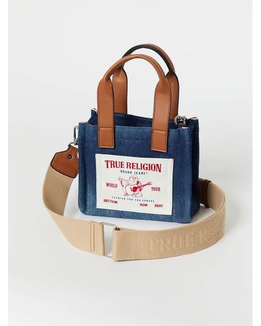 True Religion Blue Mini Denim Tote Bag