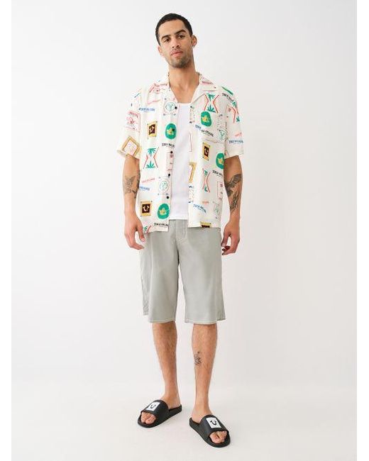 True Religion Multicolor Resort Print Camp Collar Shirt for men