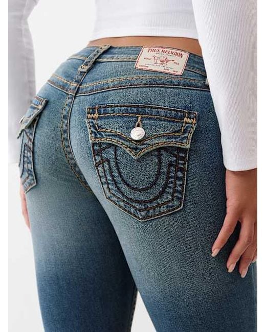 True Religion Blue Jennie Mid Rise Super T Curvy Skinny Jean