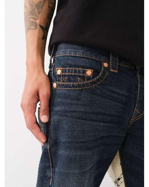 True Religion Black Ricky Painted Horseshoe Big T Straight Jean for men
