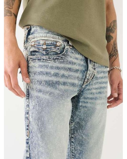 True Religion Blue Ricky Acid Wash Straight Jean for men