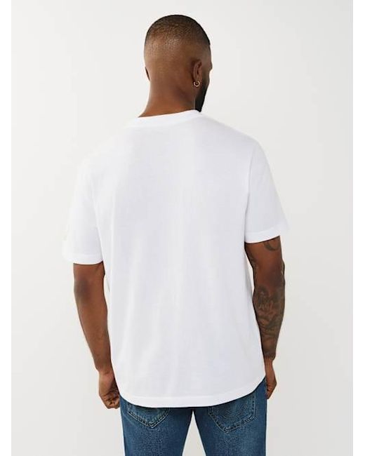 True Religion White Triple Buddha T-shirt for men