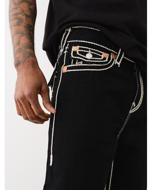 True Religion Black Vinny Rope Stitch Ultra Baggy Jean for men