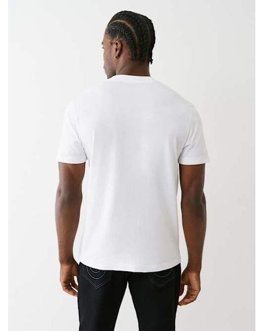 True Religion White Metallic True Buddha T-shirt for men