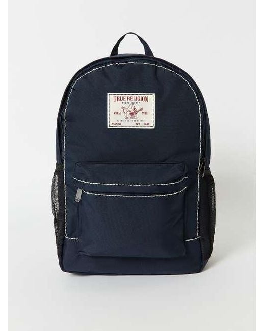 TRUE RELIGION Logo Big T Backpack in Blue | Lyst