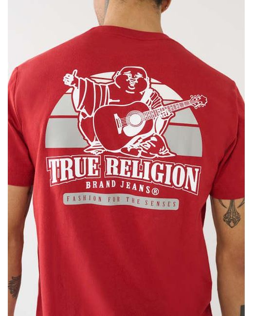 True Religion Black Buddha Sunrise Logo Tee for men