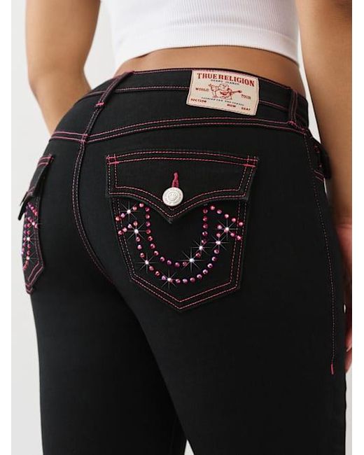 True Religion Black Jennie Crystal Curvy Skinny Jean