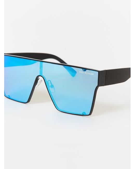 True Religion Blue Mirror Shield Sunglasses