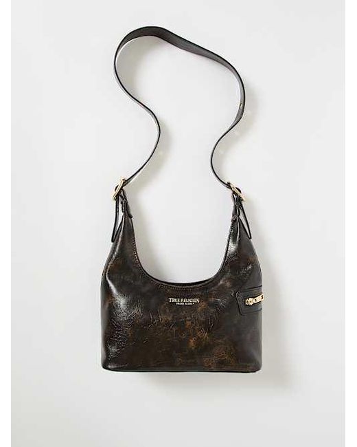 True Religion Black Distressed Shoulder Bag