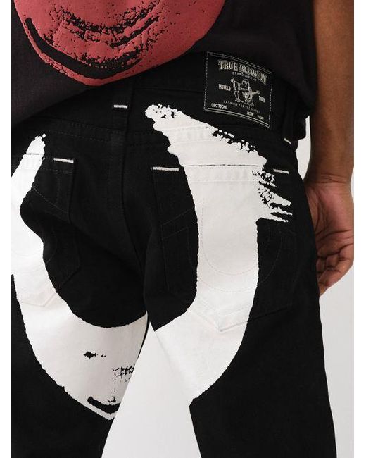 True Religion Black Ricky Painted Horseshoe Jean for men