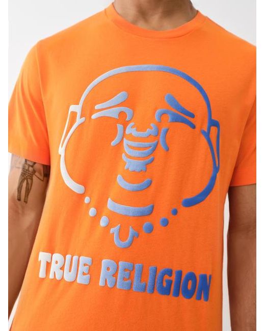 True Religion Gray Ombre Buddha Face Tee for men