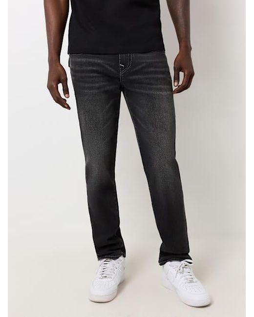 True Religion Black Geno Big T Flap Slim Jean for men