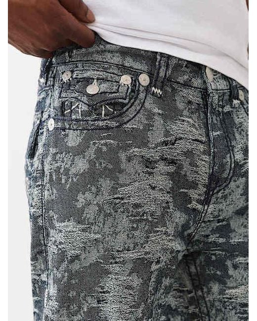 True Religion Gray Bobby Jacquard Super T Baggy Jean 32" for men