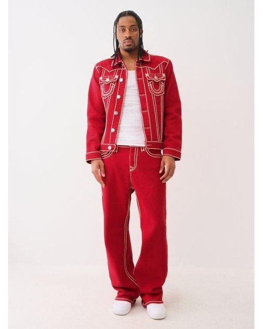 True Religion Jimmy Rope Stitch Jacket in Red for Men | Lyst