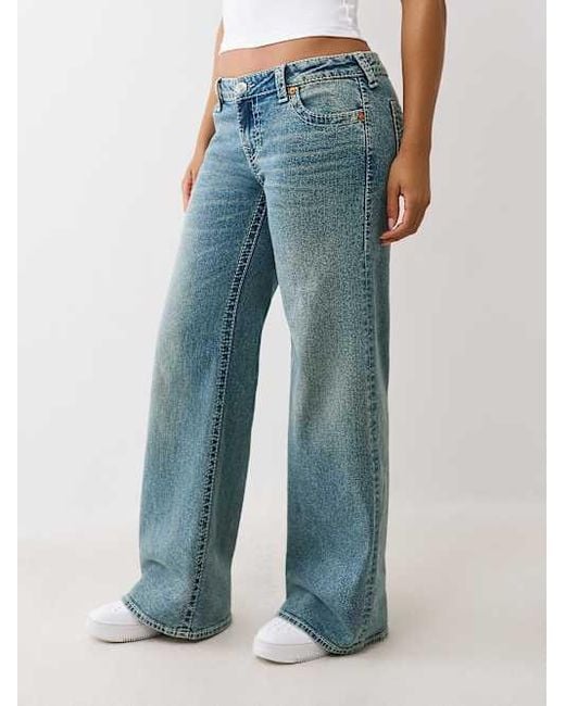 True Religion Blue Bobbi Low Rise Baggy Jean