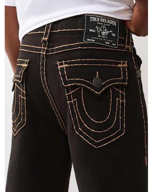 True Religion Black Vinny Super T Leopard Baggy Jean for men