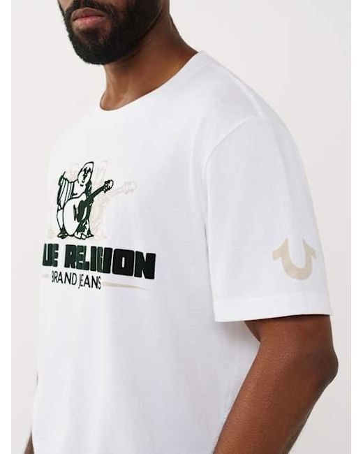 True Religion White Triple Buddha T-shirt for men