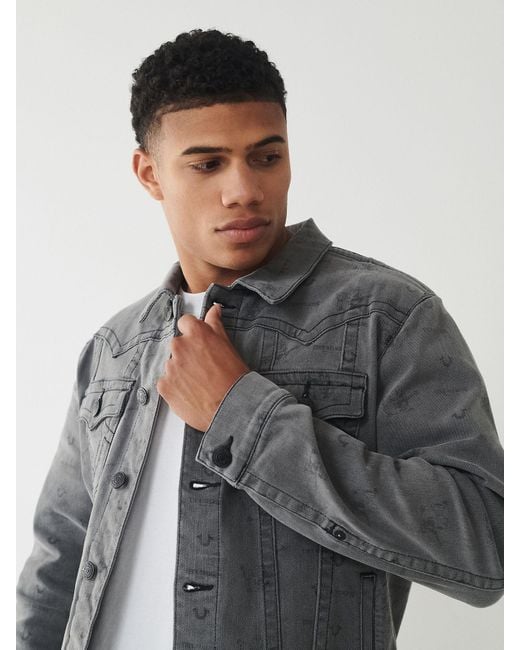 True Religion Jimmy Denim Jacket in Gray for Men Lyst