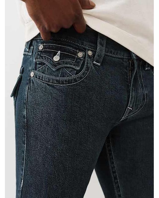 True Religion Blue Billy Flap Bootcut Jean 34" for men