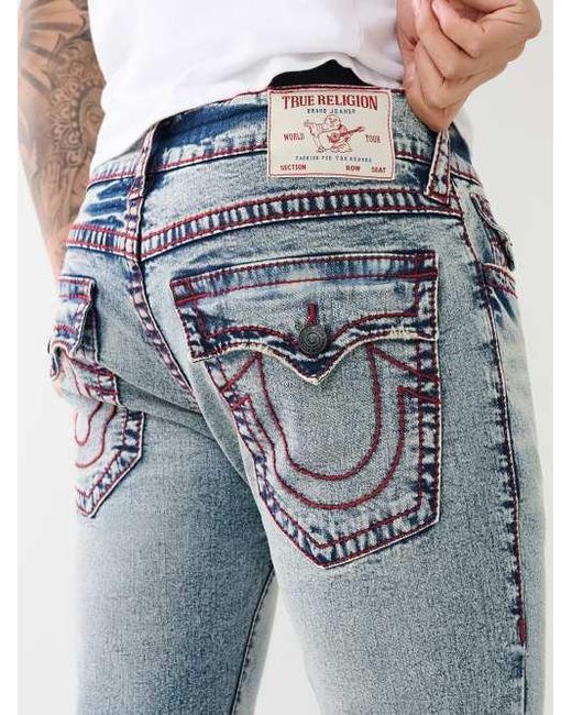 True Religion Blue Rocco Big T Stitch Skinny Jean for men