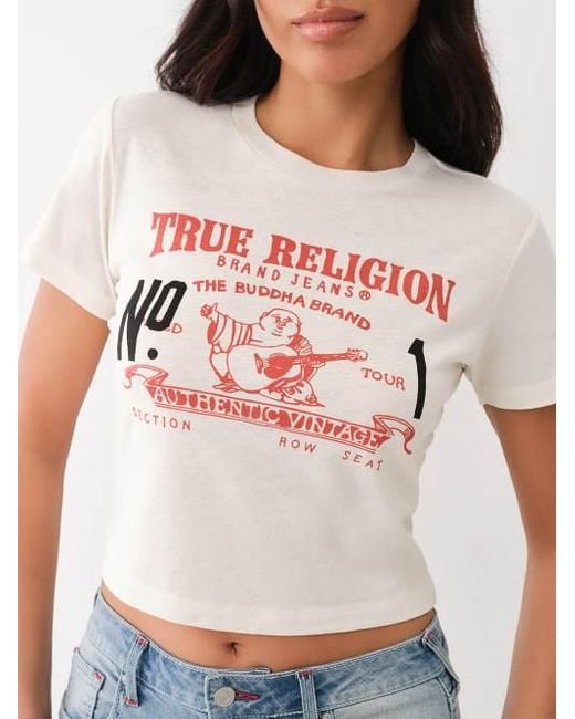 True Religion Pink Heritage Burnout Baby Tee