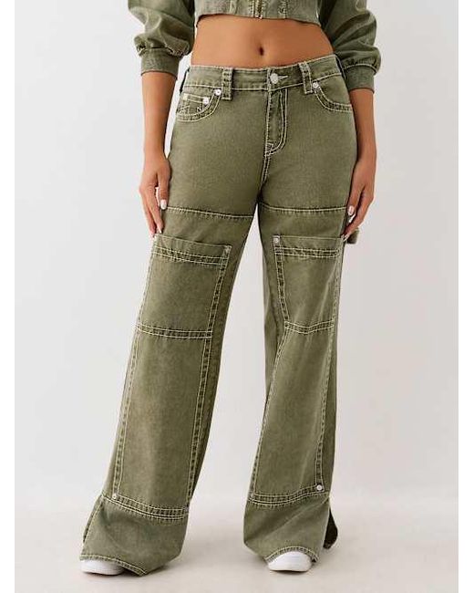True Religion Green Bobbi Big T Baggy Carpenter Pant