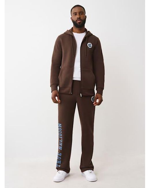 True Religion Brown Global Horseshoe Straight Leg Sweatpant for men
