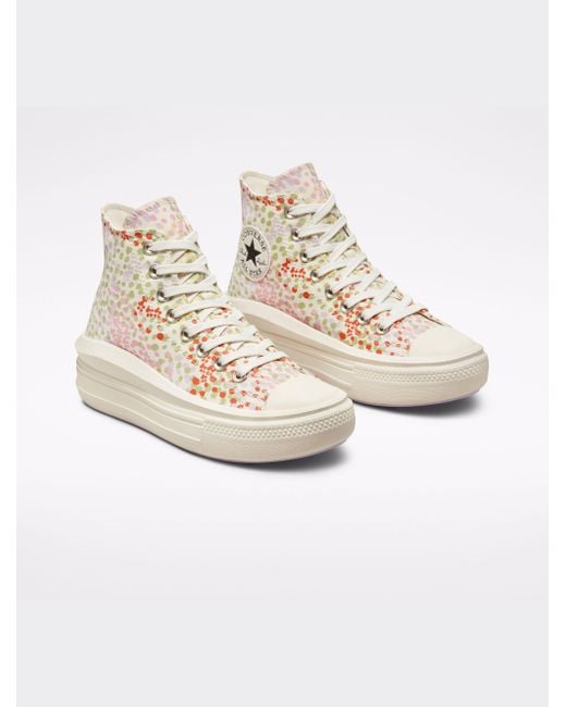 Converse Canvas Platform Sneakers With Flowers And Multicolor Polka Dots |  Lyst