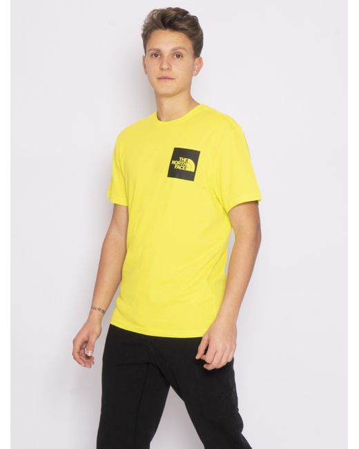 The North Face Cotton Fine Green T-shirt in Yellow for Men | Lyst