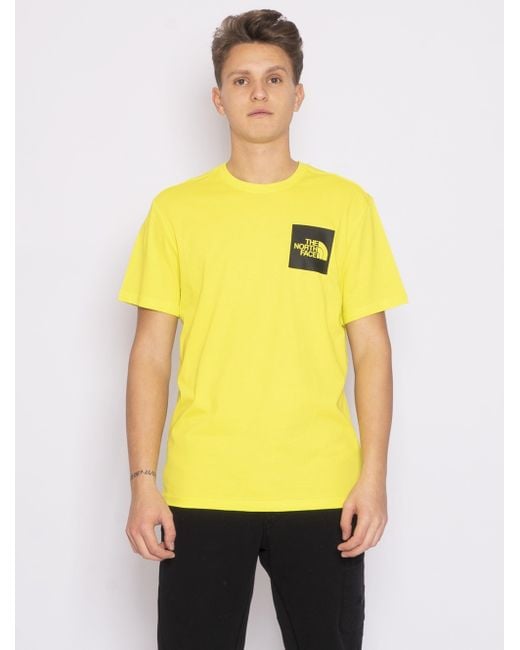 The North Face Cotton Fine Green T-shirt in Yellow for Men | Lyst