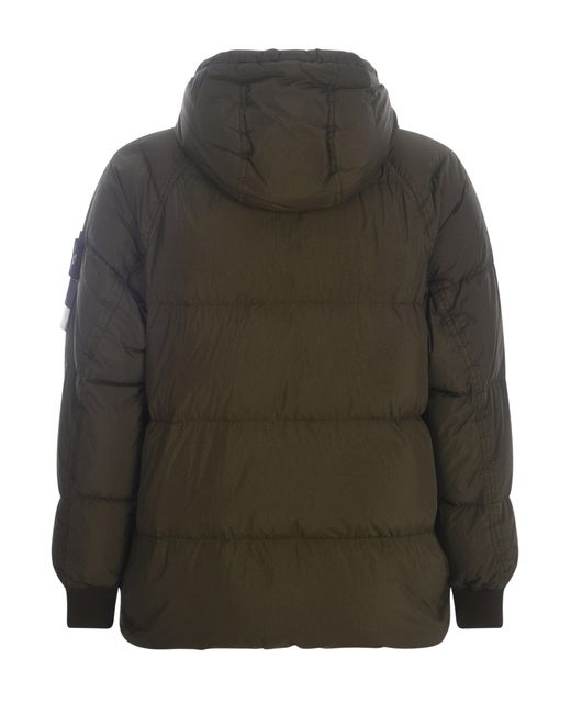 Piumino "Garment Dyed Crinkle Reps R-Ny Down" di Stone Island in Green da Uomo