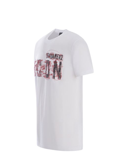 T-shirt 2 "Scribble" di DSquared² in White da Uomo